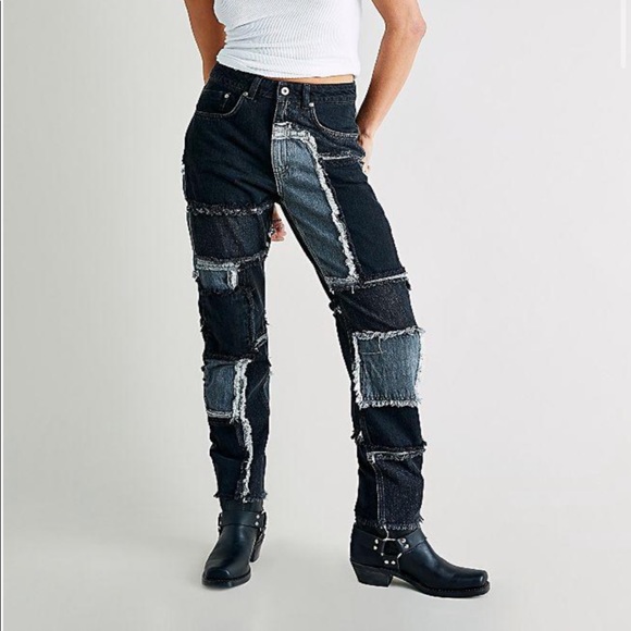 Free People Denim - Ragged priest cheat patchwork jeans